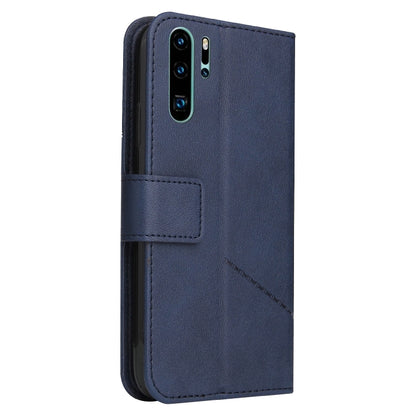 For Huawei P30 Pro GQUTROBE Right Angle Leather Phone Case(Blue) by GQUTROBE