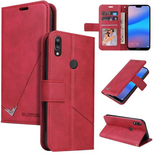 For Huawei P20 Lite GQUTROBE Right Angle Leather Phone Case(Red) by GQUTROBE