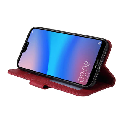 For Huawei P20 Lite GQUTROBE Right Angle Leather Phone Case(Red) by GQUTROBE