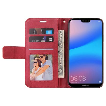 For Huawei P20 Lite GQUTROBE Right Angle Leather Phone Case(Red) by GQUTROBE