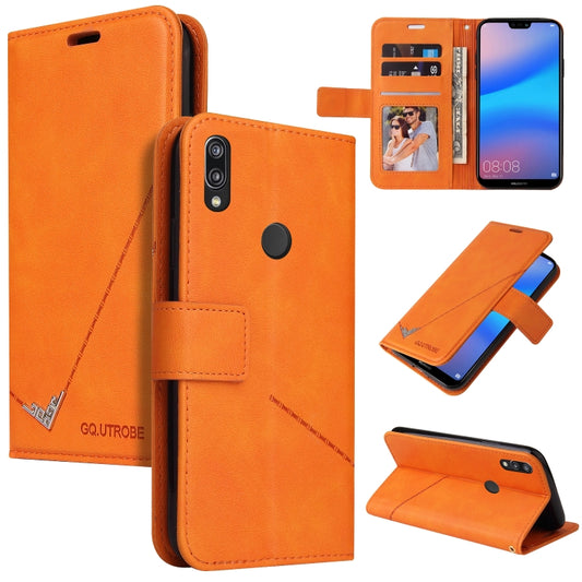 For Huawei P20 Lite GQUTROBE Right Angle Leather Phone Case(Orange) by GQUTROBE