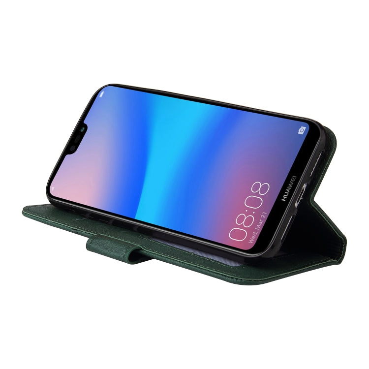 For Huawei P20 Lite GQUTROBE Right Angle Leather Phone Case(Green) by GQUTROBE