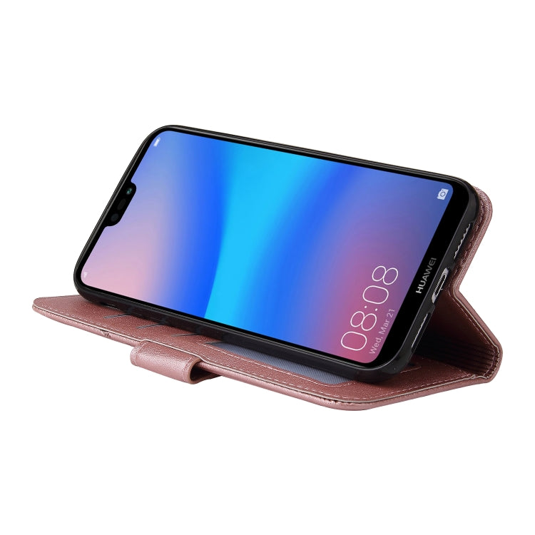 For Huawei P20 Lite GQUTROBE Right Angle Leather Phone Case(Rose Gold) by GQUTROBE