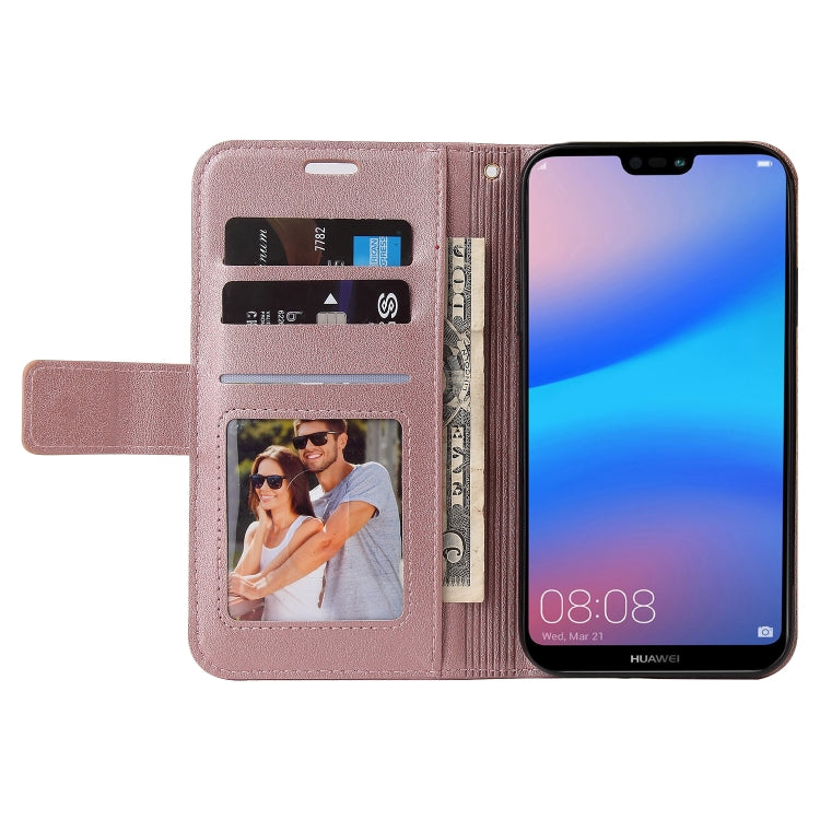 For Huawei P20 Lite GQUTROBE Right Angle Leather Phone Case(Rose Gold) by GQUTROBE