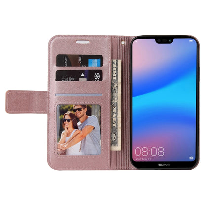For Huawei P20 Lite GQUTROBE Right Angle Leather Phone Case(Rose Gold) by GQUTROBE