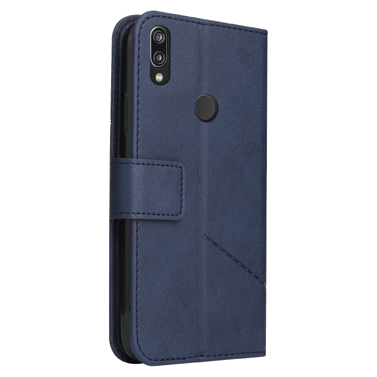 For Huawei P20 Lite GQUTROBE Right Angle Leather Phone Case(Blue) by GQUTROBE