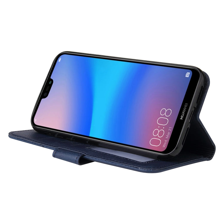 For Huawei P20 Lite GQUTROBE Right Angle Leather Phone Case(Blue) by GQUTROBE