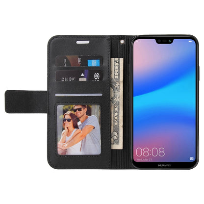 For Huawei P20 Lite GQUTROBE Right Angle Leather Phone Case(Black) by GQUTROBE