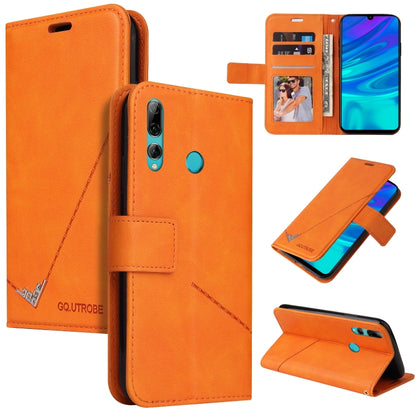 For Huawei Y7p GQUTROBE Right Angle Leather Phone Case(Orange) by GQUTROBE