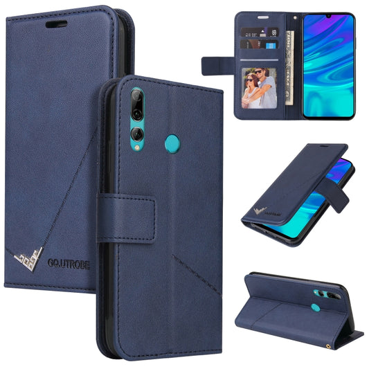For Huawei Y7p GQUTROBE Right Angle Leather Phone Case(Blue) by GQUTROBE