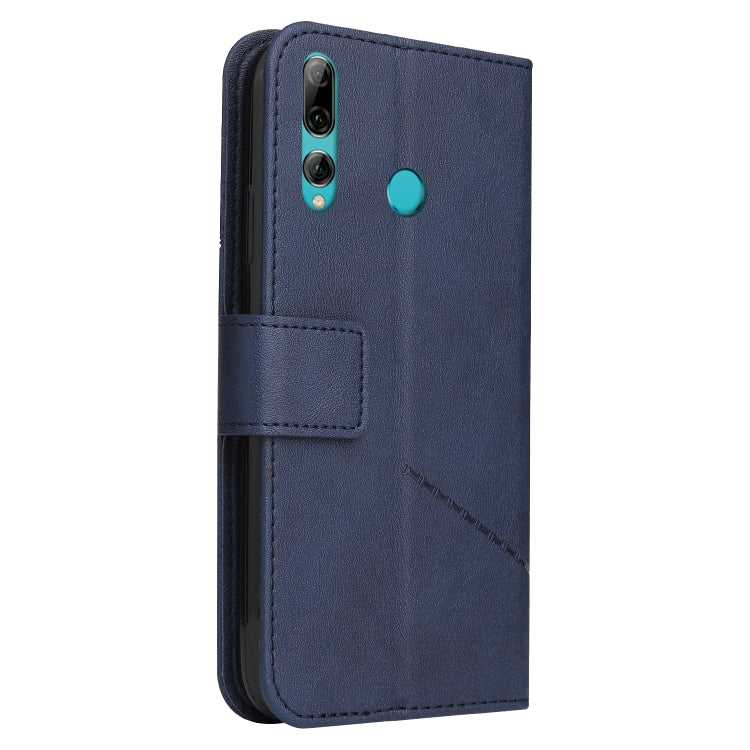 For Huawei Y7p GQUTROBE Right Angle Leather Phone Case(Blue) by GQUTROBE