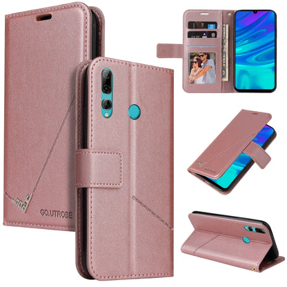 For Huawei Y6p GQUTROBE Right Angle Leather Phone Case(Rose Gold) by GQUTROBE