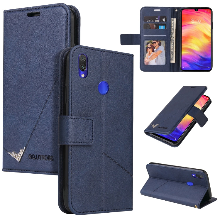 For Honor 10 Lite GQUTROBE Right Angle Leather Phone Case(Blue) by GQUTROBE