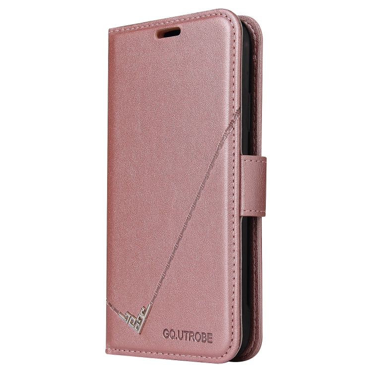 For Huawei Enjoy 9s GQUTROBE Right Angle Leather Phone Case(Rose Gold) by GQUTROBE