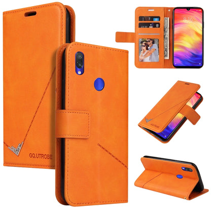 For Huawei Y6 2019 GQUTROBE Right Angle Leather Phone Case(Orange) by GQUTROBE