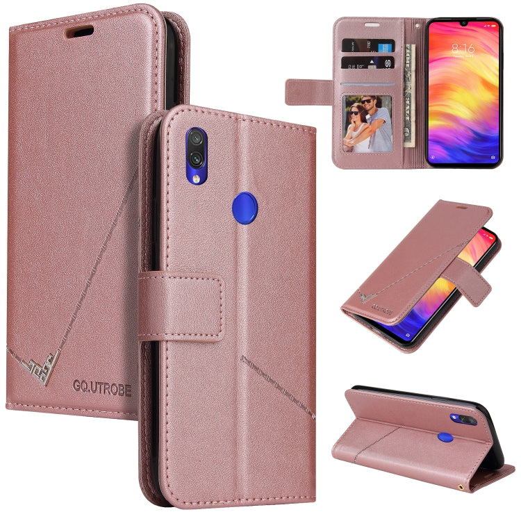 For Huawei Y6 2019 GQUTROBE Right Angle Leather Phone Case(Rose Gold) by GQUTROBE