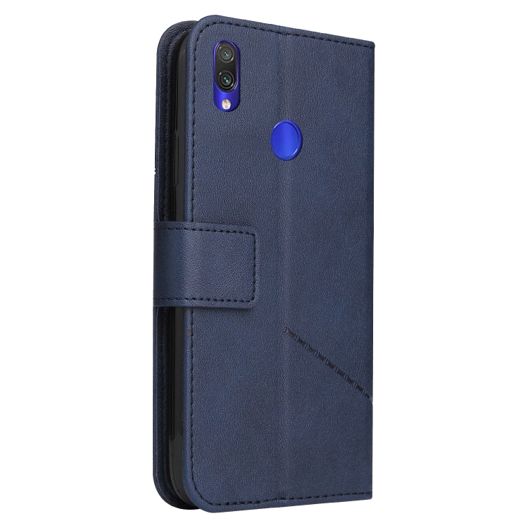 For Huawei Y6 2019 GQUTROBE Right Angle Leather Phone Case(Blue) by GQUTROBE