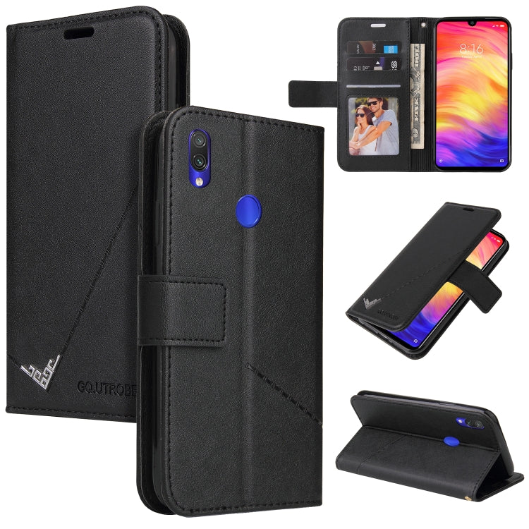 For Huawei Y6 2019 GQUTROBE Right Angle Leather Phone Case(Black) by GQUTROBE