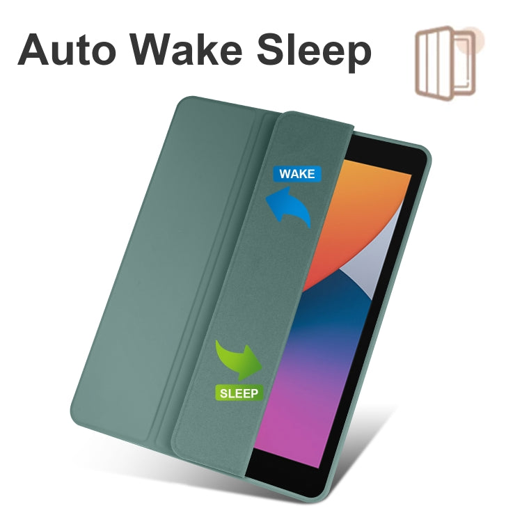 Acrylic 3-folding Smart Leather Tablet Case For iPad 9.7 2018/2017(Dark Green) by bashfashion