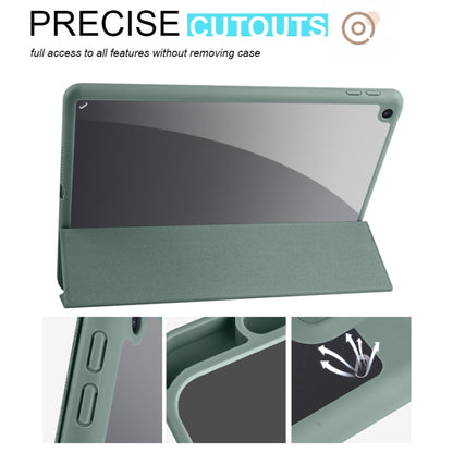 For iPad 10.2 2021/2020/2019 Acrylic 3-folding Smart Leather Tablet Case(Dark Green) by bashfashion