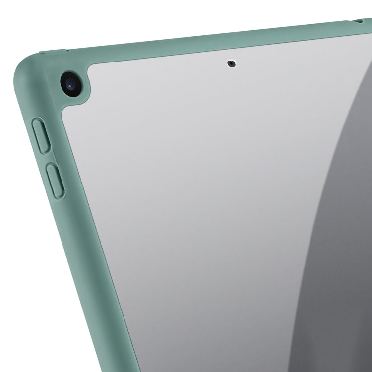 For iPad 10.2 2021/2020/2019 Acrylic 3-folding Smart Leather Tablet Case(Dark Green) by bashfashion