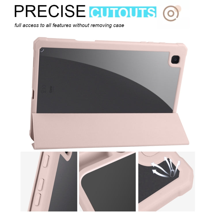 For Samsung Galaxy Tab S6 Lite 2020/2022 Acrylic 3-folding Smart Leather Tablet Case(Pink) by bashfashion