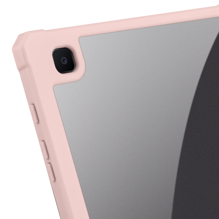 For Samsung Galaxy Tab S6 Lite 2020/2022 Acrylic 3-folding Smart Leather Tablet Case(Pink) by bashfashion