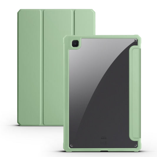 For Samsung Galaxy Tab S6 Lite 2020/2022 Acrylic 3-folding Smart Leather Tablet Case(Green) by bashfashion