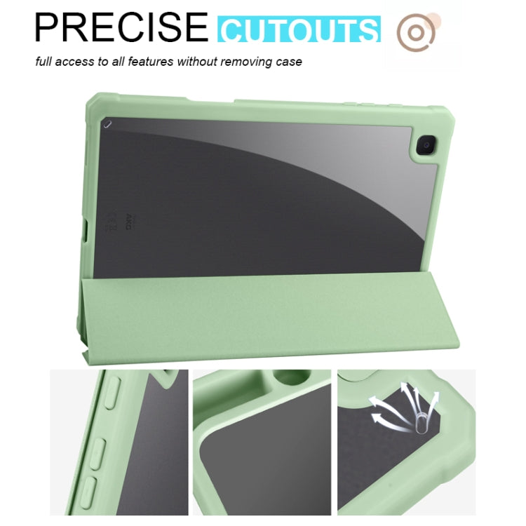 For Samsung Galaxy Tab S6 Lite 2020/2022 Acrylic 3-folding Smart Leather Tablet Case(Green) by bashfashion