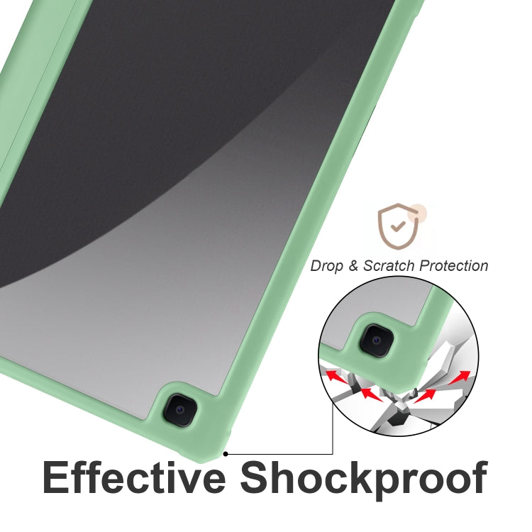 For Samsung Galaxy Tab S6 Lite 2020/2022 Acrylic 3-folding Smart Leather Tablet Case(Green) by bashfashion