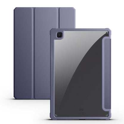 For Samsung Galaxy Tab S6 Lite 2020/2022 Acrylic 3-folding Smart Leather Tablet Case (Purple) by bashfashion