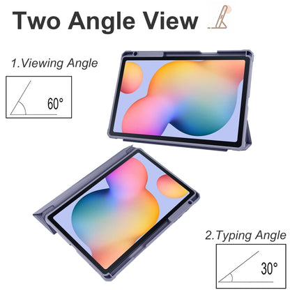 For Samsung Galaxy Tab S6 Lite 2020/2022 Acrylic 3-folding Smart Leather Tablet Case (Purple) by bashfashion