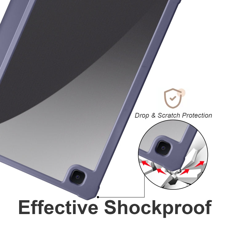 For Samsung Galaxy Tab S6 Lite 2020/2022 Acrylic 3-folding Smart Leather Tablet Case (Purple) by bashfashion