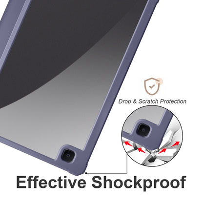 For Samsung Galaxy Tab S6 Lite 2020/2022 Acrylic 3-folding Smart Leather Tablet Case (Purple) by bashfashion