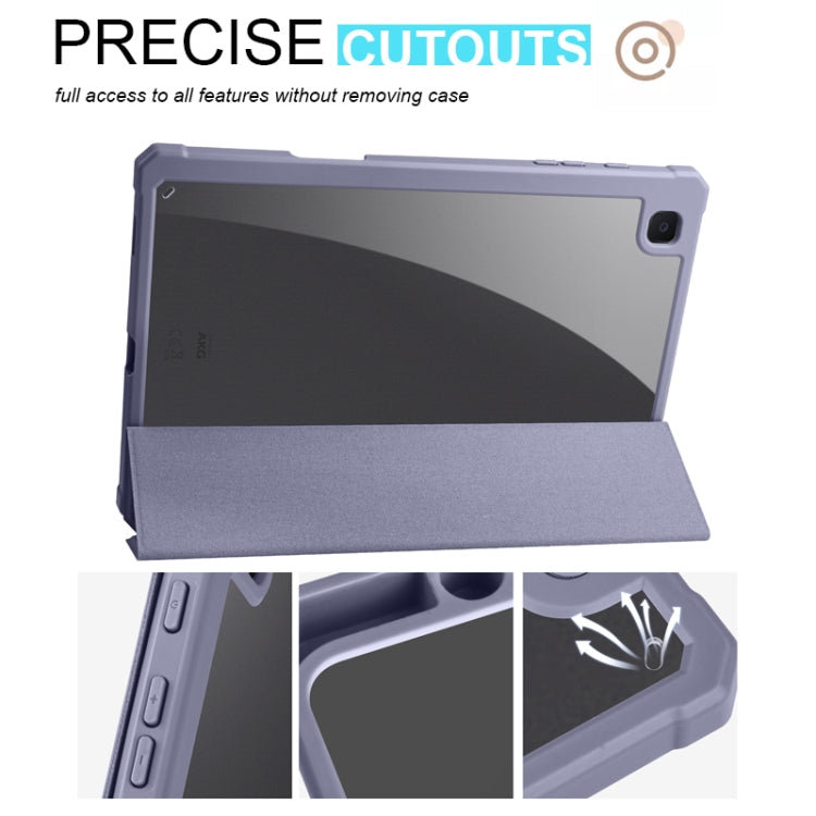 For Samsung Galaxy Tab S6 Lite 2020/2022 Acrylic 3-folding Smart Leather Tablet Case (Purple) by bashfashion