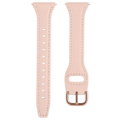 For Samsung Galaxy Watch5 Pro / Watch4 Classic 20mm Reverse Buckle Genuine Leather Watch Band(Pink) by bashfashion