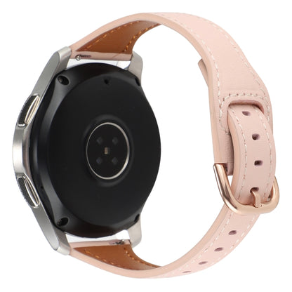For Samsung Galaxy Watch3 / Huawei Watch GT3 Pro 22mm Reverse Buckle Genuine Leather Watch Band(Pink) by bashfashion