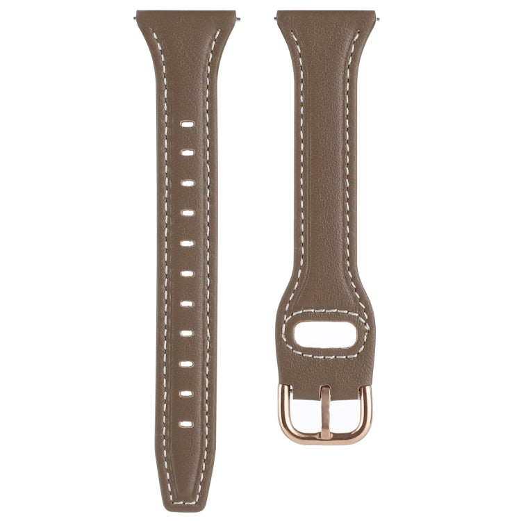 For Samsung Galaxy Watch3 / Huawei Watch GT3 Pro 22mm Reverse Buckle Genuine Leather Watch Band(Gery) by bashfashion