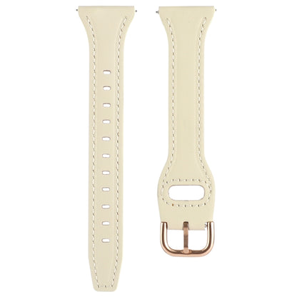 For Samsung Galaxy Watch3 / Huawei Watch GT3 Pro 22mm Reverse Buckle Genuine Leather Watch Band(Beige) by bashfashion