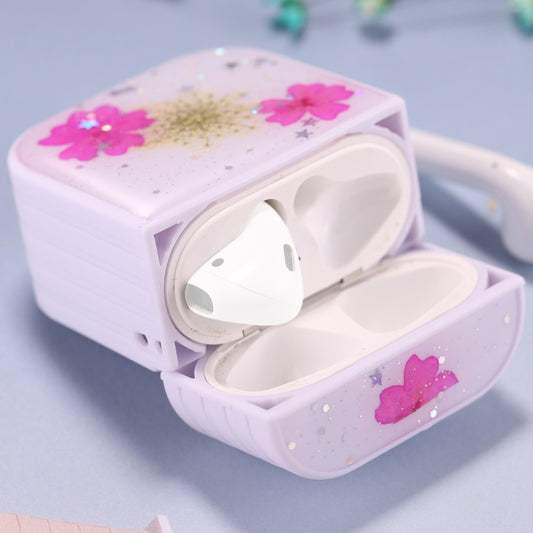 For AirPods 1 / 2 Beautiful Ladies Flowers Pattern Wireless Earphone Protective Case(Rose Red) by bashfashion