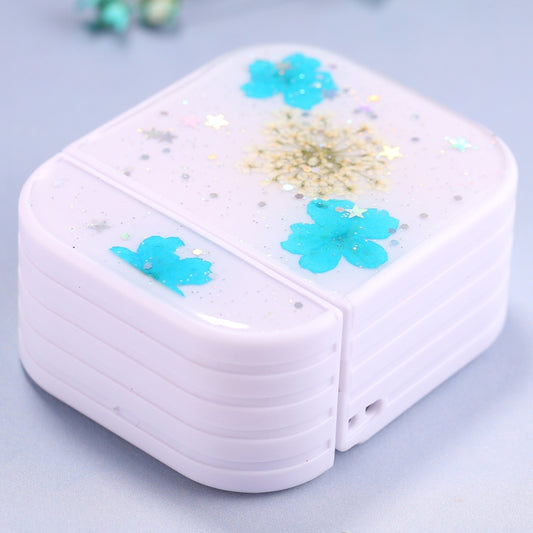 For AirPods 1 / 2 Beautiful Ladies Flowers Pattern Wireless Earphone Protective Case(Blue) by bashfashion