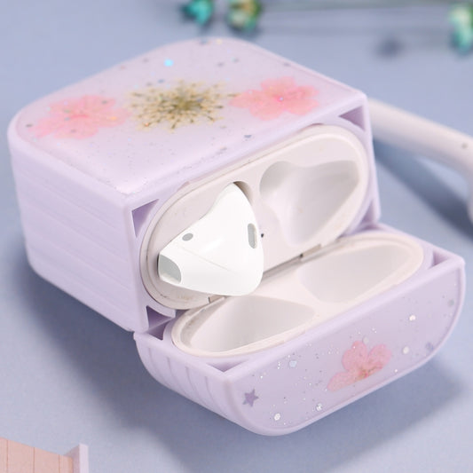For AirPods 1 / 2 Beautiful Ladies Flowers Pattern Wireless Earphone Protective Case(Pink) by bashfashion