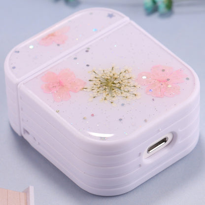 For AirPods 1 / 2 Beautiful Ladies Flowers Pattern Wireless Earphone Protective Case(Pink) by bashfashion