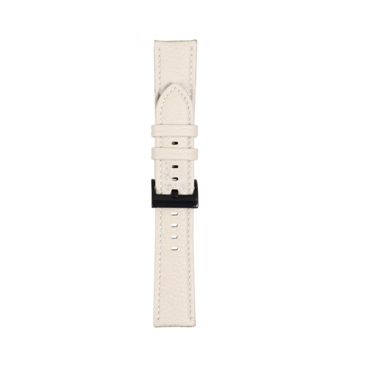 20mm For Samsung Galaxy Watch5 40mm / 44mm Litchi Texture Leather Watch Band(Starlight White) by bashfashion