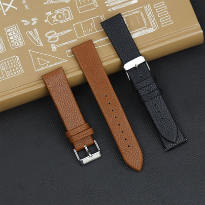 20mm For Samsung Galaxy Watch5 40mm / 44mm Litchi Texture Leather Watch Band(Black) by bashfashion
