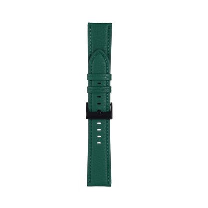 22mm For Samsung Galaxy Watch5 40mm / 44mm Litchi Texture Leather Watch Band(Dark Green) by bashfashion