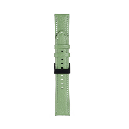 22mm For Samsung Galaxy Watch5 40mm / 44mm Litchi Texture Leather Watch Band(Fruit Green) by bashfashion
