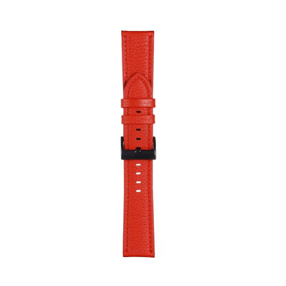22mm For Samsung Galaxy Watch5 40mm / 44mm Litchi Texture Leather Watch Band(Red) by bashfashion