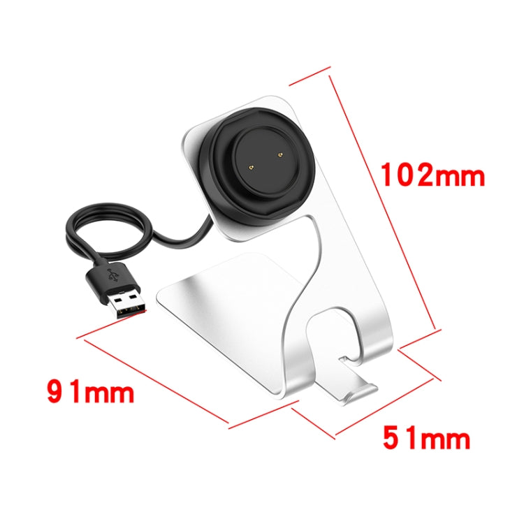 For Amazfit GTS4 Mini Rotatable Magnetic Metal Charging Base(Grey) by bashfashion