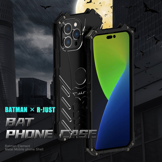 For iPhone 14 Plus R-JUST Batman Metal Mobile Phone Protective Case (Black) by R-JUST
